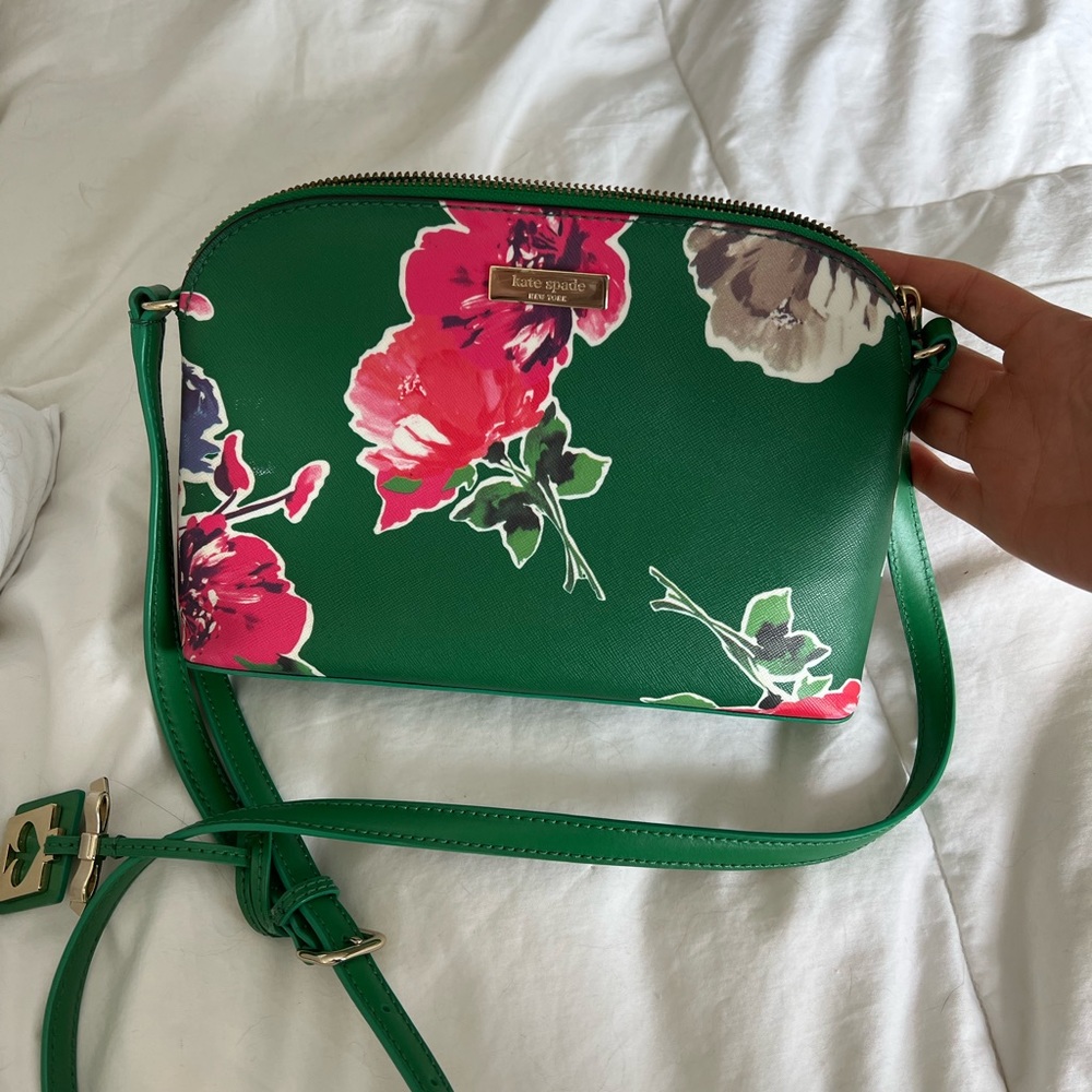 Kate Spade green floral crossbody